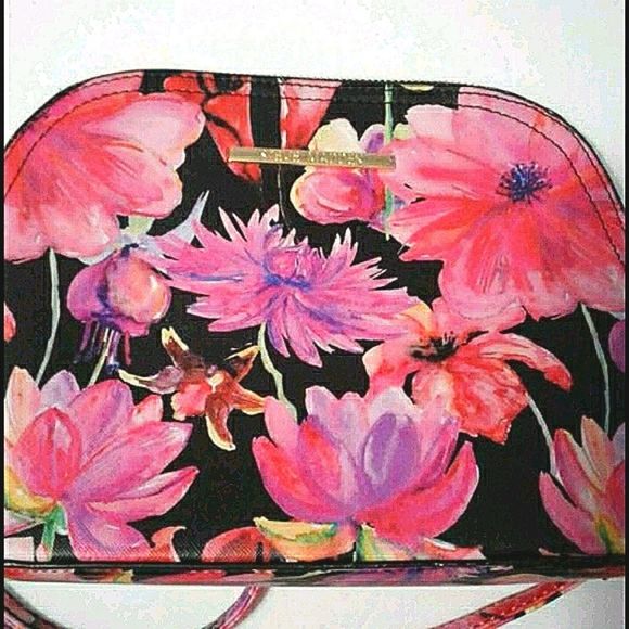 Steve Madden Black Colorful Floral Pattern Shoulder Bag - Picture 2 of 7
